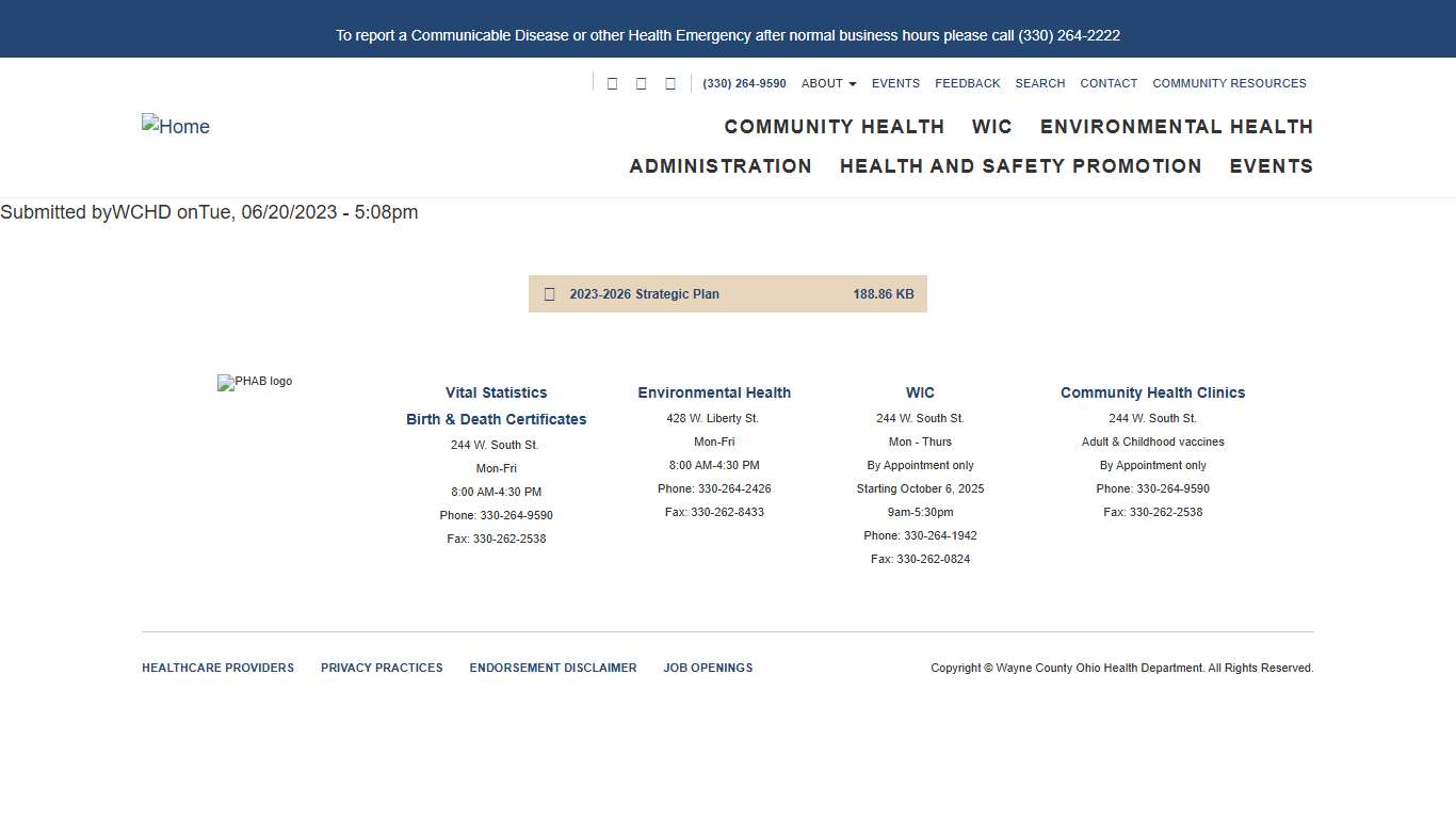 2023-2026 Strategic Plan | Wayne County Health Department